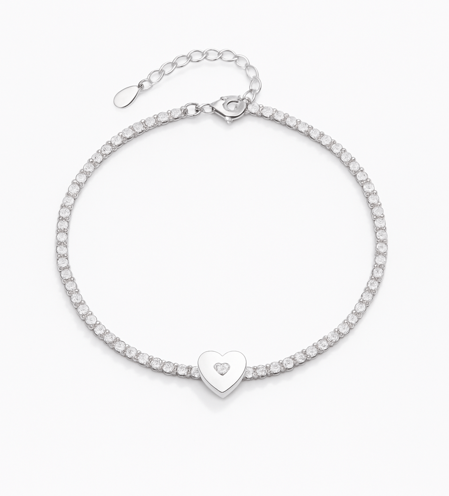 Diamond Heart Chain Bracelet