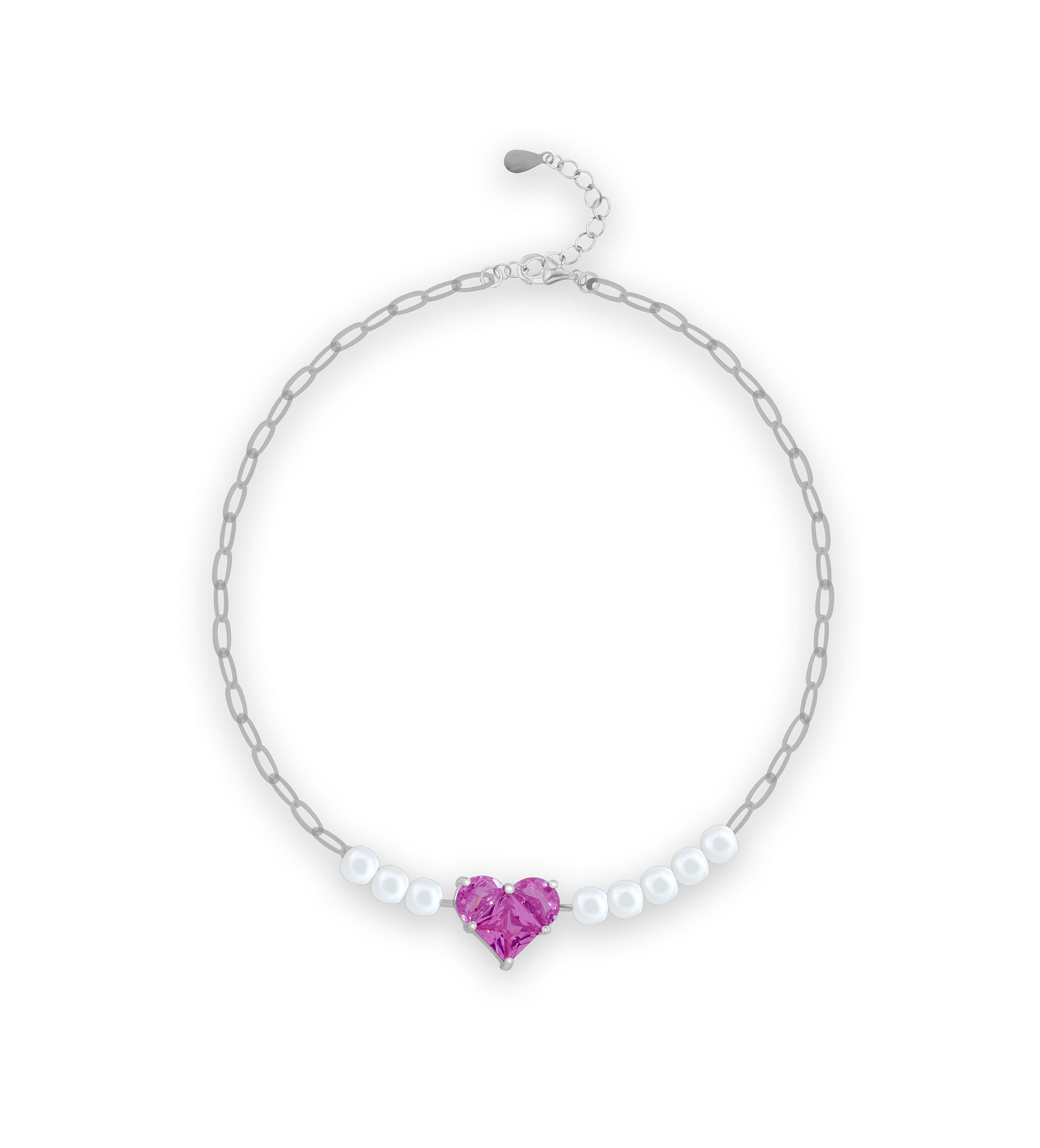 Pink Heart Pearl Bracelet