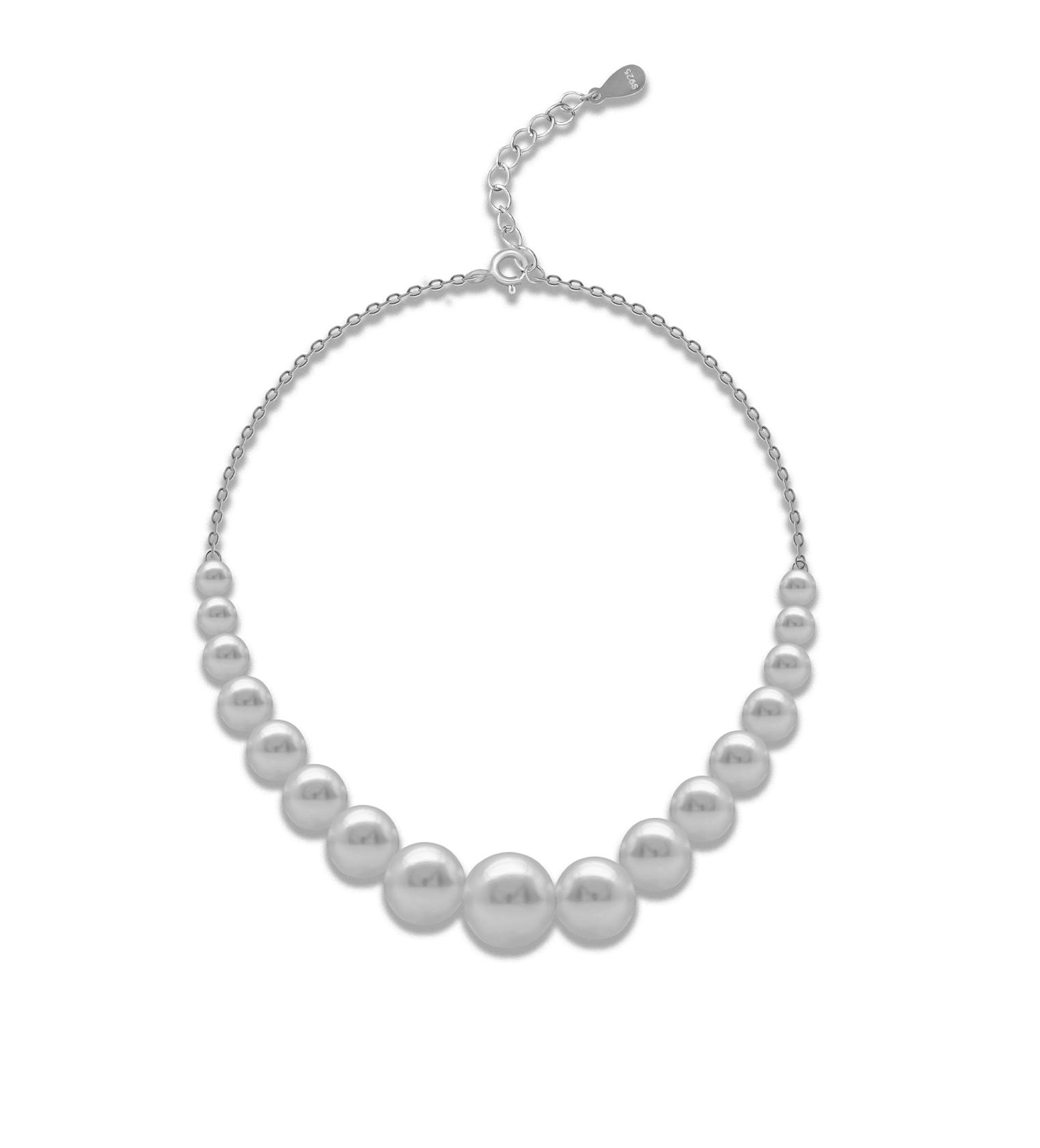 Classic Silver Chain Pearl Bracelet
