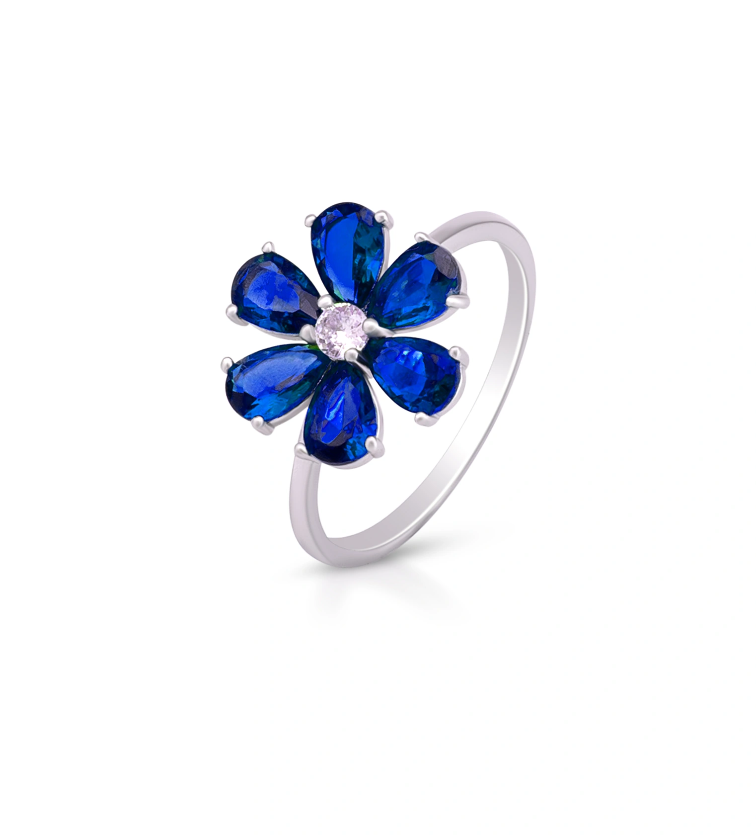 Midnight Blue Blossom Ring