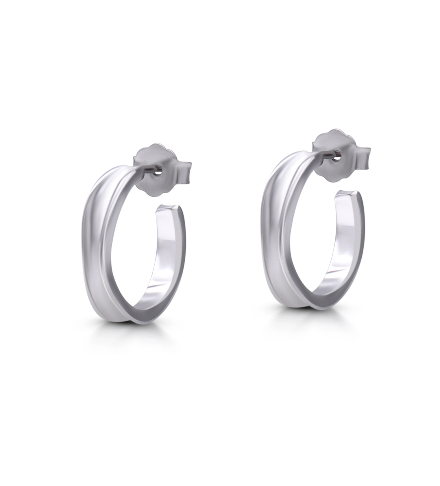 Silver Arc Earrings