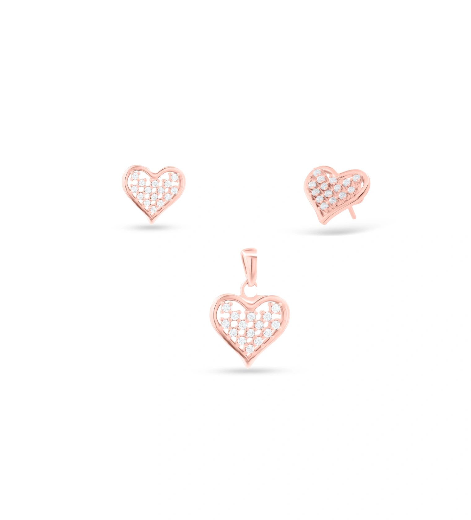 Crystal Heart Whisper Pendant Set